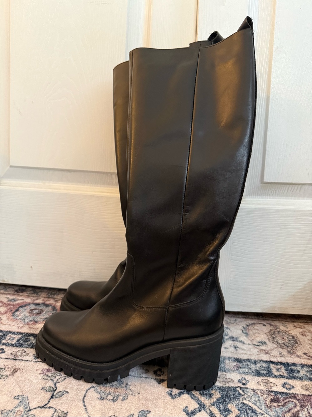 Black Women's Tall Platform Heel Boots